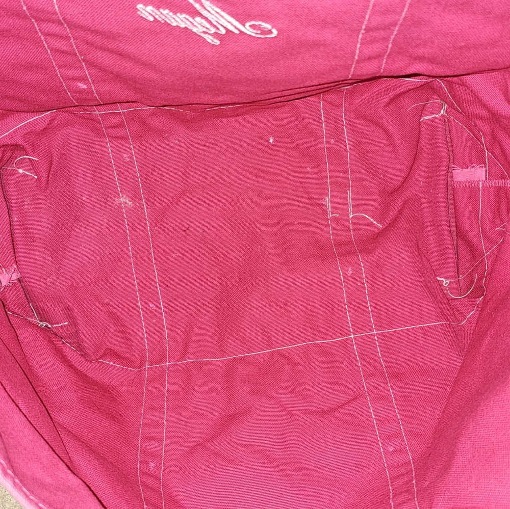L.L Bean Boat And‎ Tote Bag XL Pink 90s Embroidered Megan Canvas Cotton USA Vtg - Picture 9 of 15